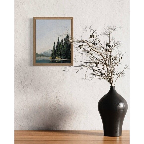 Original Oil Landscape Painting Coastal Maine Calm Lake Tall Pines Signed 8x10" - Picture 4 of 6